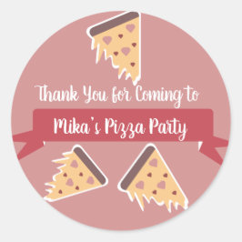 Adesivo Redondo Festa de Crianças do Partido da Pizza dia de os na