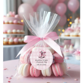 Adesivo Redondo Festa de Despedida de Solteira Caubói Vintage Rosa