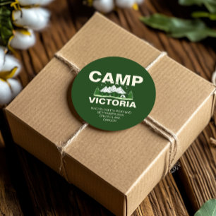 Adesivo Redondo Festa de Despedida de Solteira de Acampamento Mode