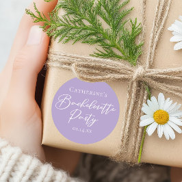 Adesivo Redondo Festa de Despedida de Solteira Lilás Roxo Personal