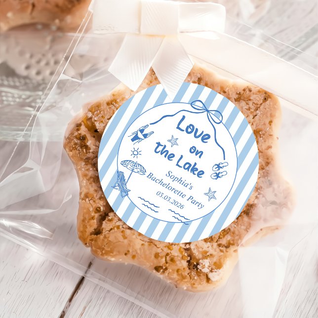 Adesivo Redondo Festa de Despedida de Solteira Love On The Lake (Criador carregado)