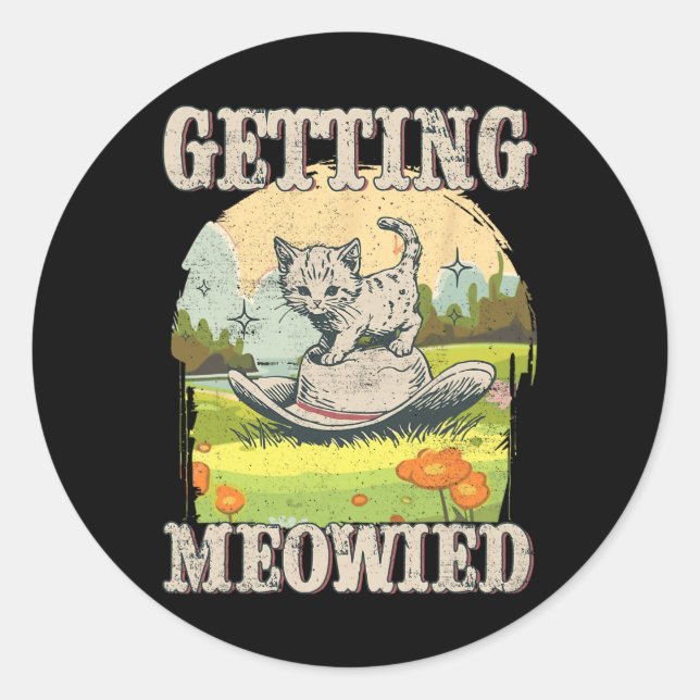 Adesivo Redondo Festa de Despedida de Solteira Meowdy Cowgirl Cowb (Frente)