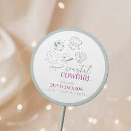 Adesivo Redondo Festa de Despedida de Solteira Moderna Náutica Cos