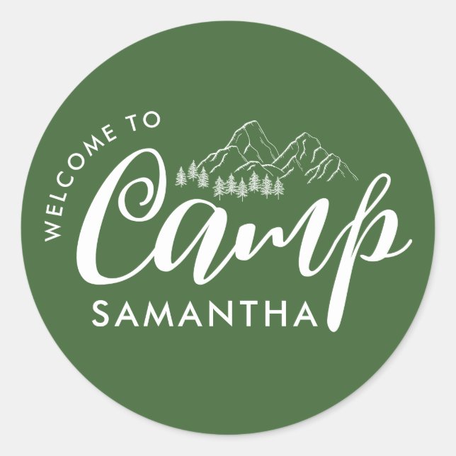 Adesivo Redondo Festa de Despedida de Solteira Personalizada Acamp (Frente)