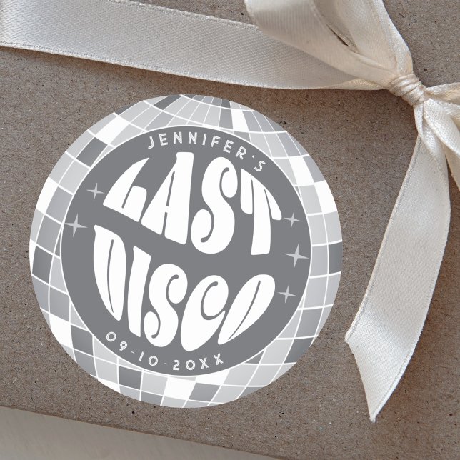 Adesivo Redondo Festa de Despedida de Solteira Última Disco 70s Re (Criador carregado)