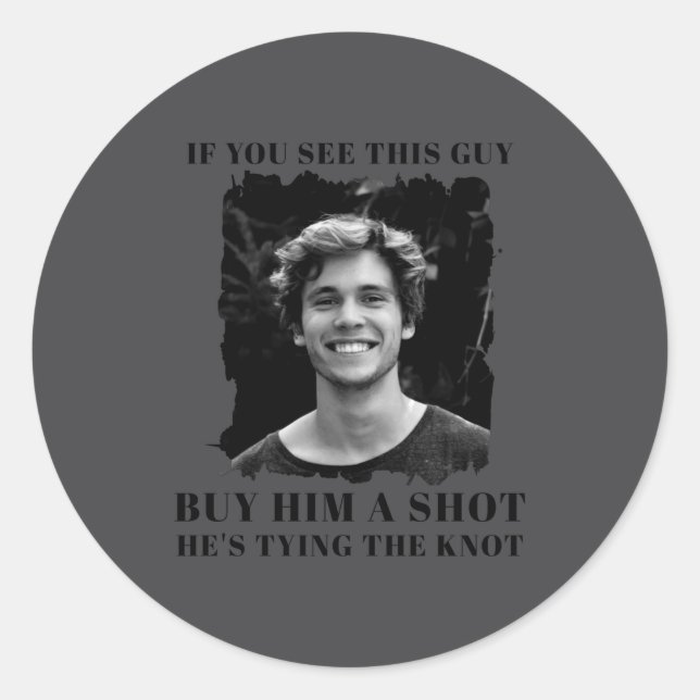 Adesivo Redondo Festa de Despedida de Solteiro Divertida Masculina (Frente)