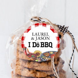 Adesivo Redondo Festa de Engajamento Girassol Rustic I Do BBQ