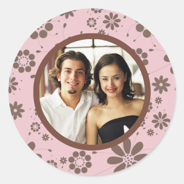 Adesivo Redondo Festa De Envelope De modelo E Casamento (Frente)