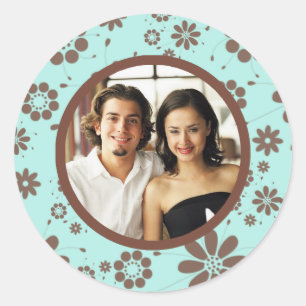 Adesivo Redondo Festa De Envelope De modelo E Casamento