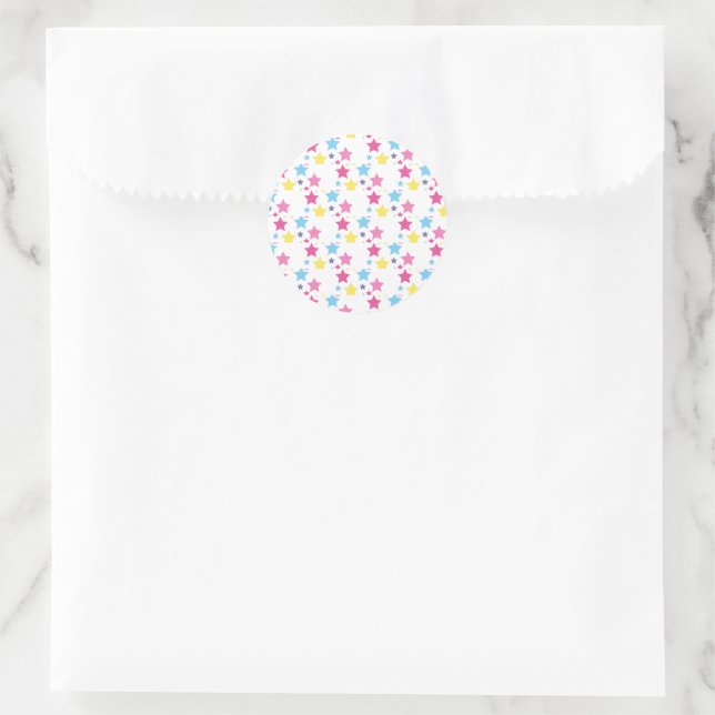 Adesivo Redondo Festa de Estrelas Arco-íris ilusima (Bolsa)