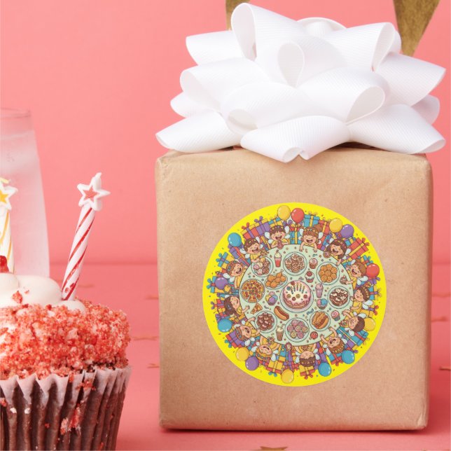 Adesivo Redondo Festa De Fada Amarelo, De Fada, Para Crianças (Festa)