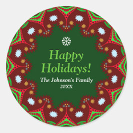 Adesivo Redondo Festa de Festas de Férias de Natal