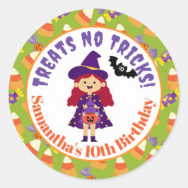 Adesivo Redondo Festa de Figurino de Halloween para Crianças Bonit