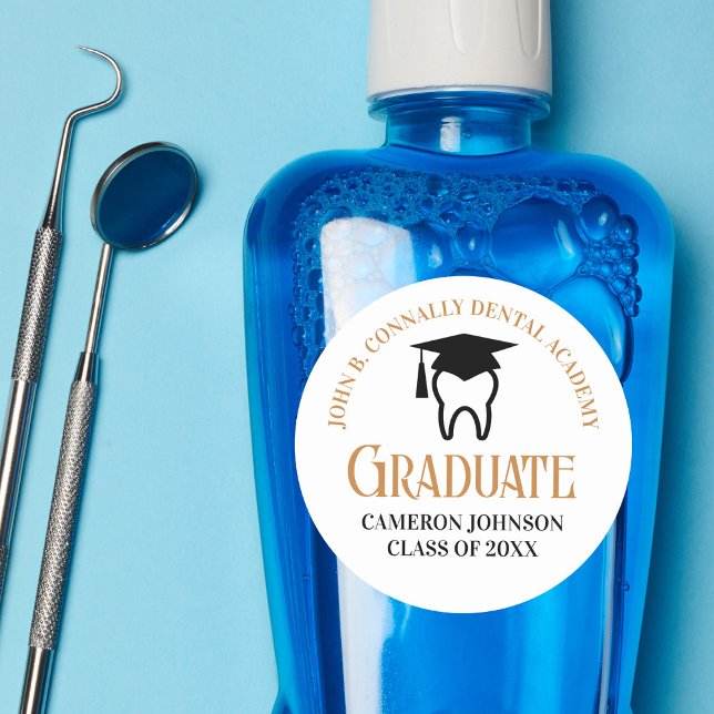 Adesivo Redondo Festa de formatura de Dentista Personalizada da Fa (Criador carregado)