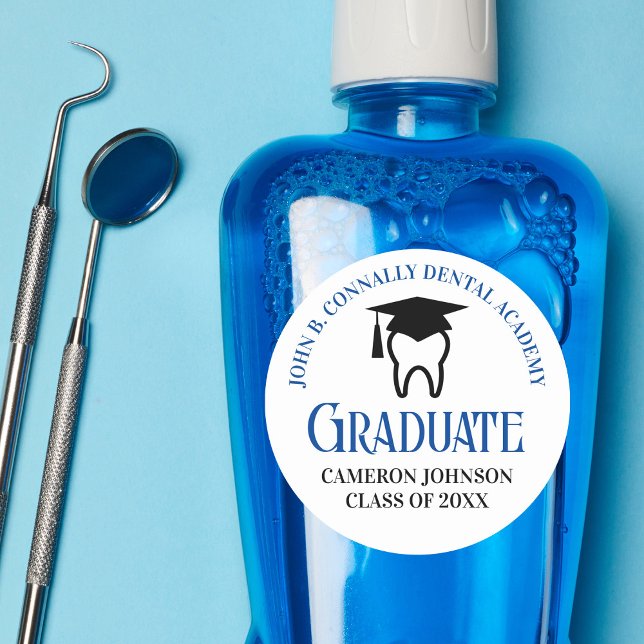 Adesivo Redondo Festa de formatura de Dentista Personalizada da Fa (Criador carregado)