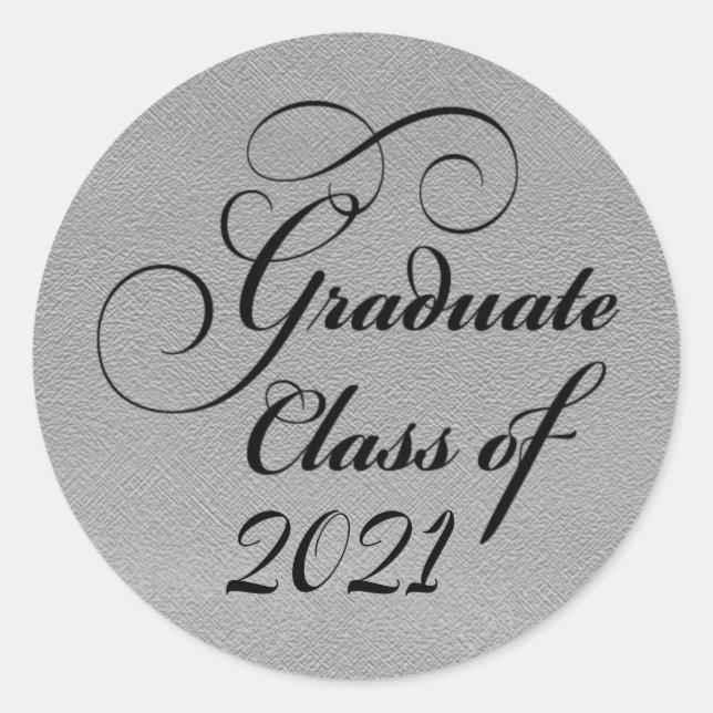 Adesivo Redondo festa de formatura De Prata 2021 Obrigado Seal (Frente)