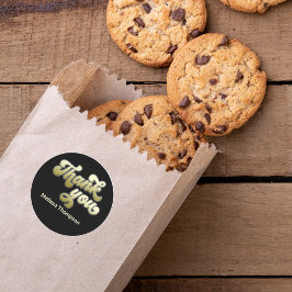 Adesivo Redondo Festa de formatura Favorito Obrigado Preto e