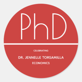 Adesivo Redondo Festa de formatura PhD