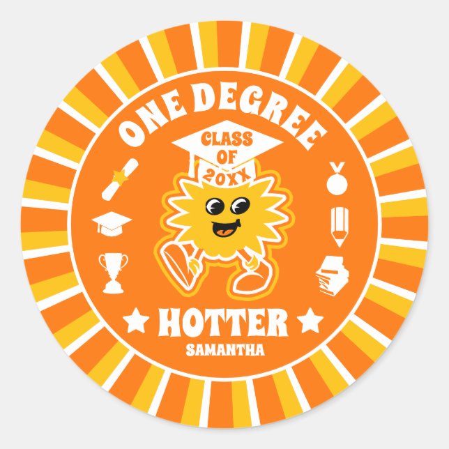 Adesivo Redondo Festa de formatura retrorreflectora de um grau mai (Frente)