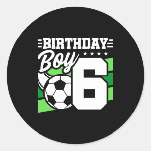 Adesivo Redondo Festa de Futebol de 6 Anos de Idade 6º Aniversário