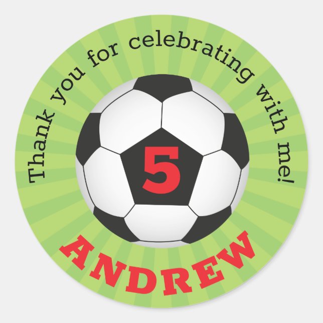 Adesivo Redondo Festa De Futebol Obrigado A Palitos Redondos (Frente)