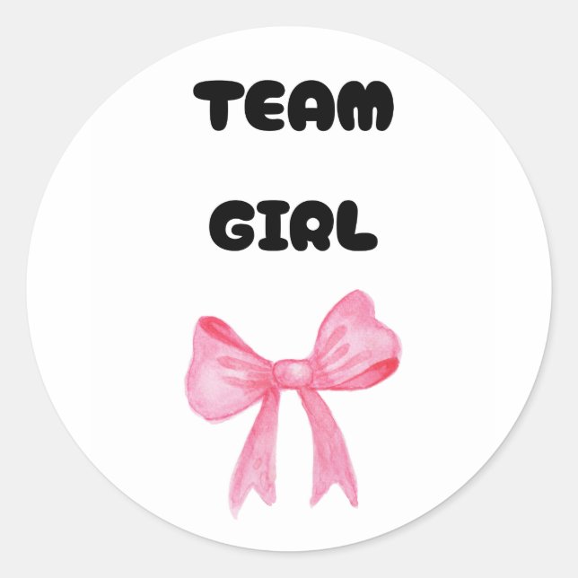 Adesivo Redondo Festa de gênero de voto da Team Girl (Frente)