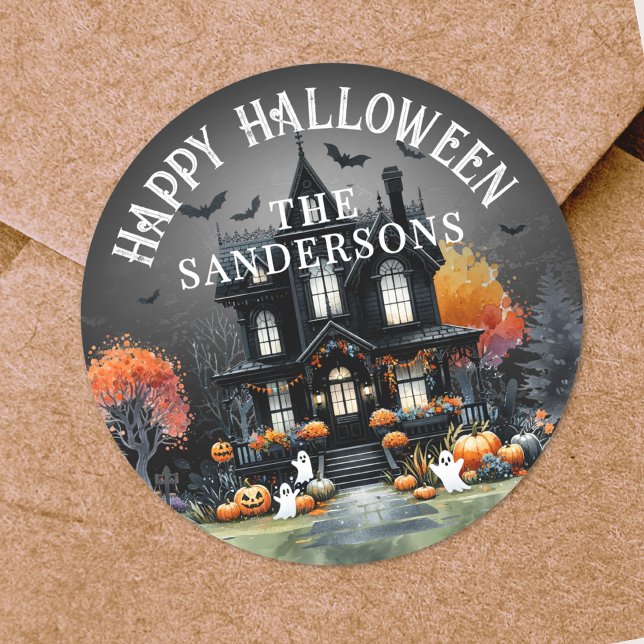 Adesivo Redondo Festa de Halloween (Halloween Party Classic Round Sticker)