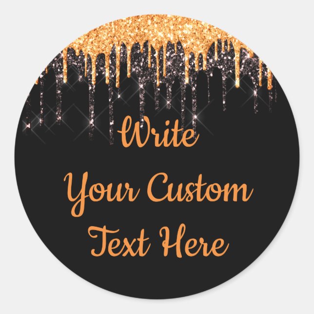 Adesivo Redondo Festa de Halloween Aniversário Favorece Laranja Ne (Frente)