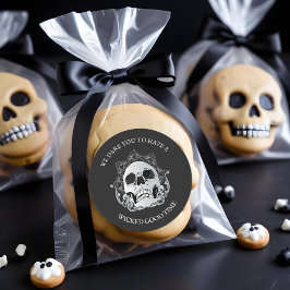 Adesivo Redondo Festa de Halloween do Caveira Gótica