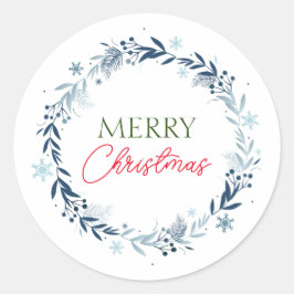 Adesivo Redondo Festa de inverno com Feliz Natal