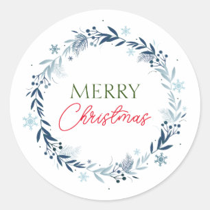 Adesivo Redondo Festa de inverno com Feliz Natal