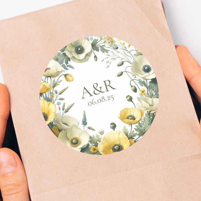 Adesivo Redondo Festa de Jardim Bô Chic, Flor Selvagem (Criador carregado)