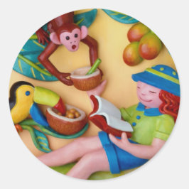 Adesivo Redondo Festa de Jingle Safari