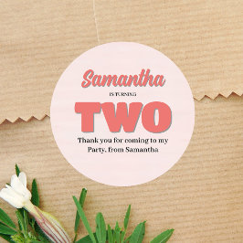 Adesivo Redondo Festa de Namorada Rosa, Floral