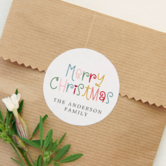 Adesivo Redondo Festa de Natal alegre e divertida