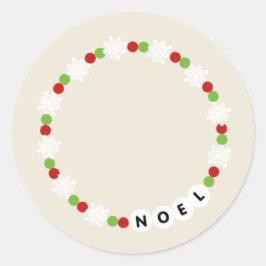 Adesivo Redondo Festa de Natal de Amizade Bracelet Noel