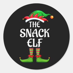Adesivo Redondo Festa de Natal do Grupo Familiar do Snack Elf Corr