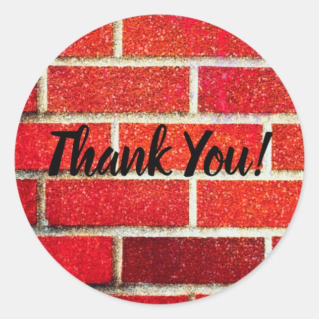 Adesivo Redondo Festa de Natal do Red Brick e Glitter (Frente)