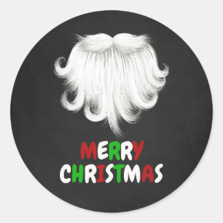 Adesivo Redondo Festa de Natal dos Beard Papais noeis Brancos