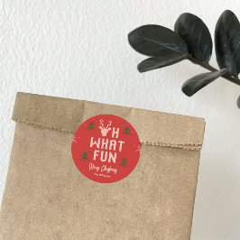 Adesivo Redondo Festa de Natal Feia, Favor do Sticker