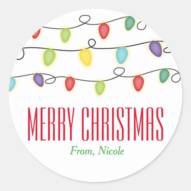 Adesivo Redondo Festa de Natal, Feriado Feriado Feriado, Favor dos (Frente)