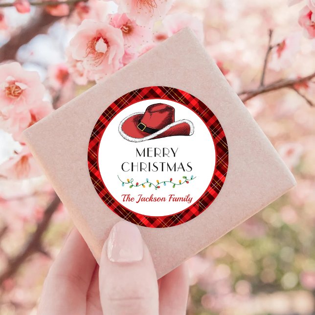 Adesivo Redondo Festa de Natal Ocidental de Obrigado (Criador carregado)