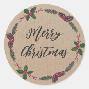 Adesivo Redondo Festa de Natal Personalizada Feliz Natal