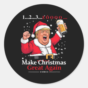 Adesivo Redondo Festa de Natal Vietnamita Beer Funny Trump 123 Z