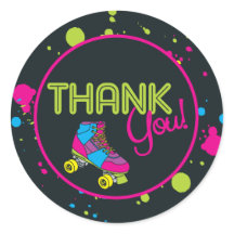 Festa de Neon Skate Obrigado Stickers
