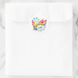 Adesivo Redondo Festa de Palhaços de Circo