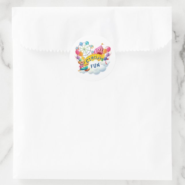 Adesivo Redondo Festa de Palhaços de Circo (Bolsa)