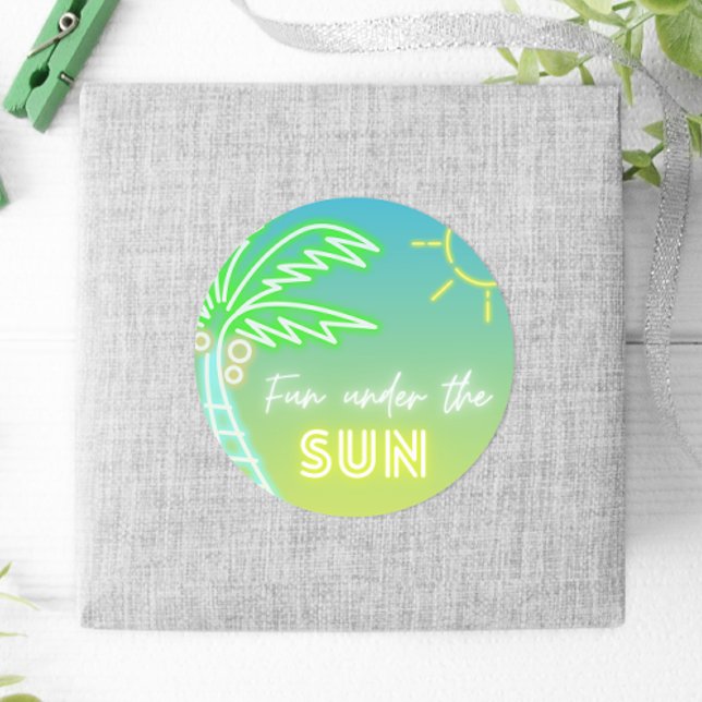 Adesivo Redondo Festa de Piscina (Boy Pool Party Classic Round Sticker)