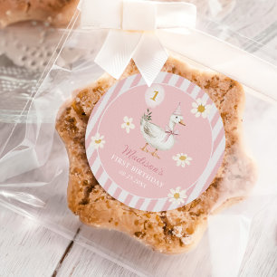 Adesivo Redondo Festa de primeiro aniversario da bobo de Ganso