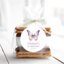 Festa de primeiro aniversario de borboletas roxas